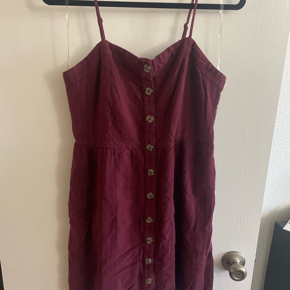 Universal Thread Button Down Maroon Dress